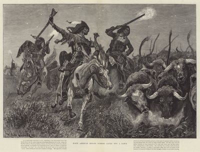 Indios norteamericanos llevando ganado a un rancho de Richard Caton Woodville junior